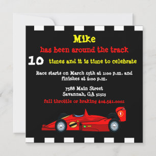Invitación Race Car