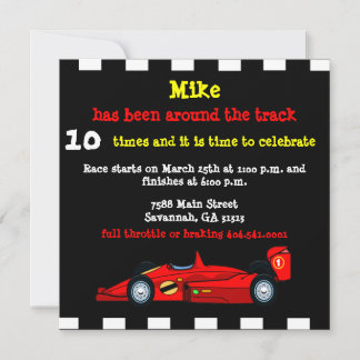 Invitación Race Car