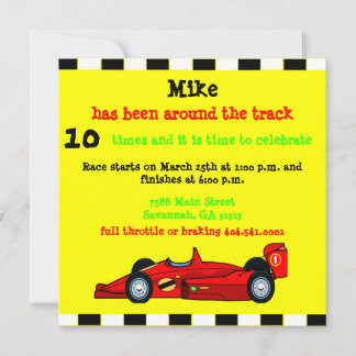 Invitación Race Car