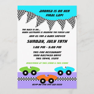 Invitación Race Car Baby Shower
