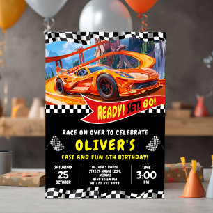 Invitación Race Car Birday Bash