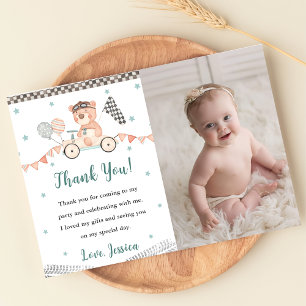 Invitación Race Car Birday Party Photo You Card