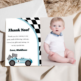 Invitación Race Car Birday Party Photo You Card