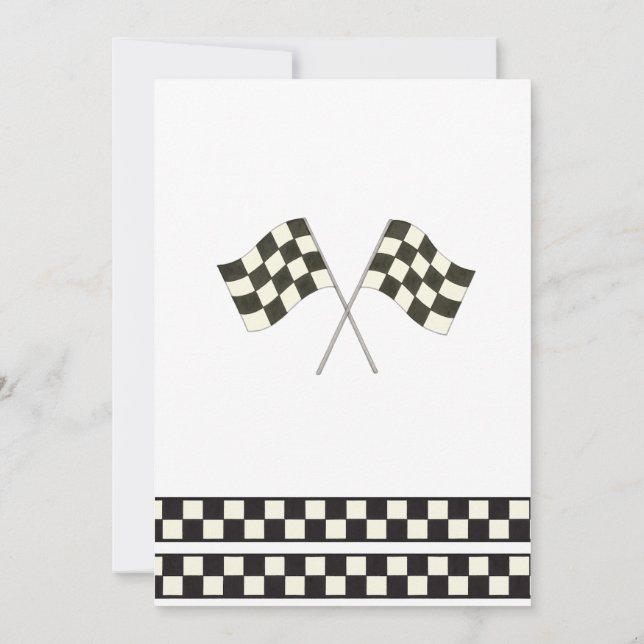 Invitación Race Car Birthday Invitation (Reverso)