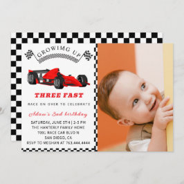 Invitación Race Car Birthday Invite – 3rd Birthday Boy