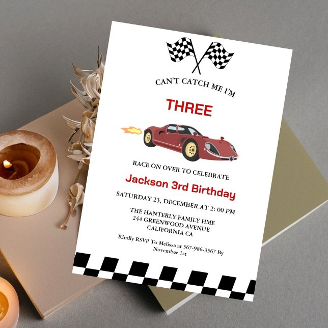 Invitación Race Car Boy 3 Fiesta de cumpleaños (Subido por el creador)