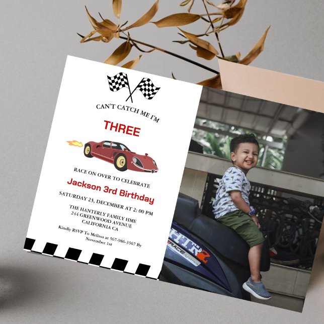 Invitación Race Car Boy 3 Fiesta de cumpleaños (Subido por el creador)