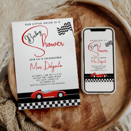 Invitación Race Car Boy Baby Shower |Fast and Fun Baby Shower