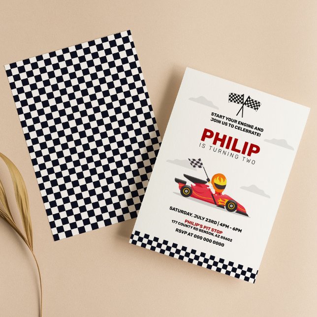 Invitación Race Car Carreras Boy Fiesta de cumpleaños (Subido por el creador)