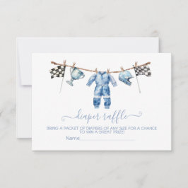 Invitación Race Car clothesline Diaper Raffle card