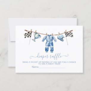 Invitación Race Car clothesline Diaper Raffle card