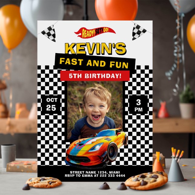 Invitación Race Car Kids Birday Fiesta (Subido por el creador)