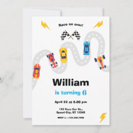Invitación Race Car Rally Birthday Party