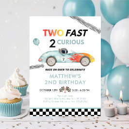 Invitación Race Car Second Birday Two Fast