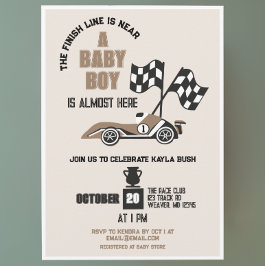 Invitación Race Car Sporty Boy Baby Shower