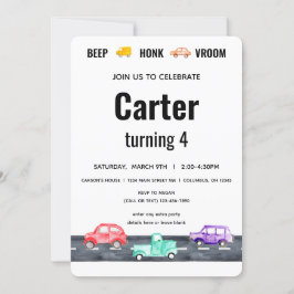 Invitación Race Car Two Fast Vintage Boy Transportation