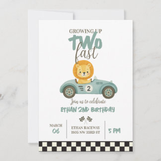 Invitación Race On Over – Car-Themed Birthday Invite