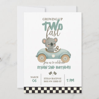 Invitación Race On Over – Car-Themed Birthday Invite