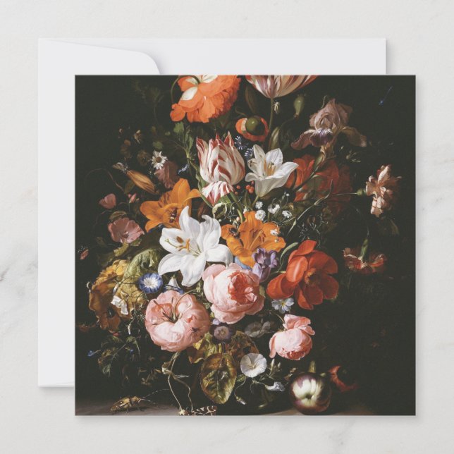 Invitación Rachel Ruysch - Flores En Una Vara De Vidrio (Anverso)