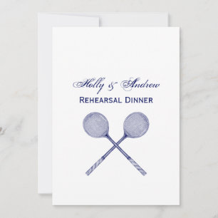 Invitación Racquets cruzados azul