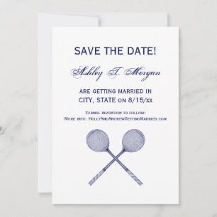 Invitación Racquets cruzados azul