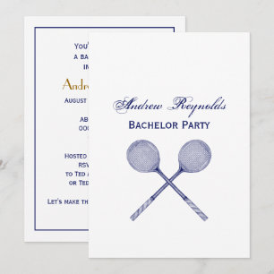 Invitación Racquets cruzados azul
