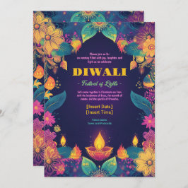 Invitación Radiación vibrante de Diwali