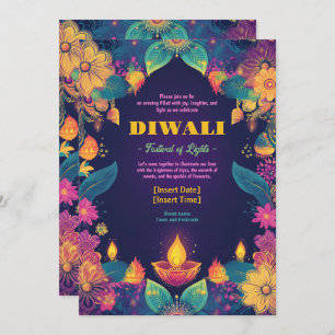 Invitación Radiación vibrante de Diwali