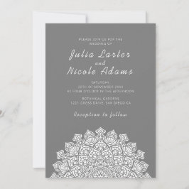 Invitación Radiant Airy Crescent Moon Mandala Wedding