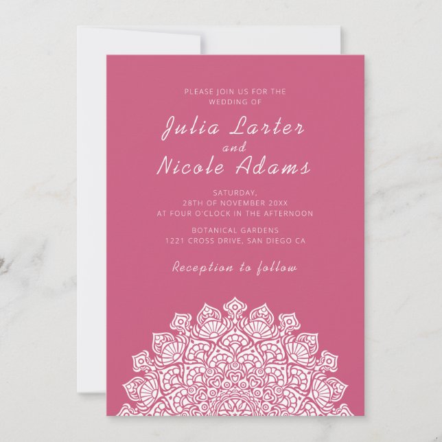Invitación Radiant Airy Crescent Moon Mandala Wedding (Anverso)
