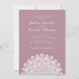 Invitación Radiant Airy Crescent Moon Mandala Wedding