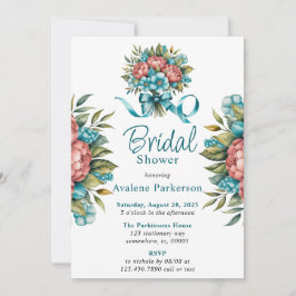 Invitación Radiant Peony Bouquet Bridal Shower