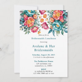 Invitación Radiant Peony Bouquet Bridesmaids Luncheon