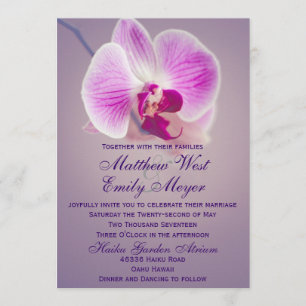 Invitación radiante púrpura de la boda de la