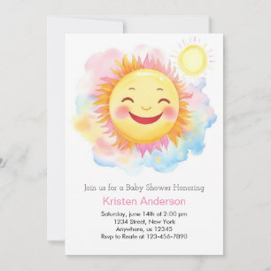Invitación Radiante un pequeño rayo de Chica Sunshine Baby Sh
