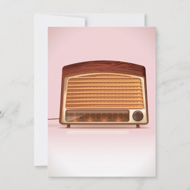 Invitación Radio planyer vintage retro antiguo (Reverso)