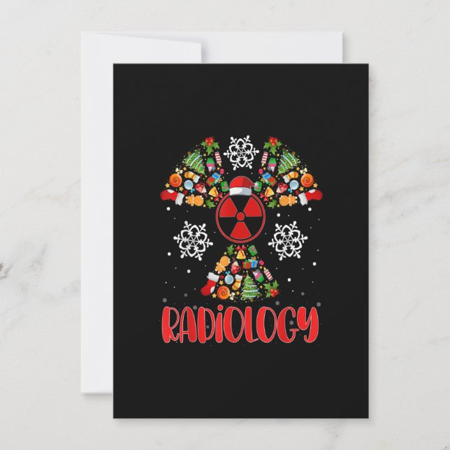 Invitación Radiología 14RZ Navidades Santa Hat Feliz Navidad (Anverso)