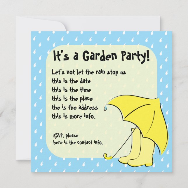 Invitación Rain Umbrella (Anverso)