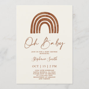 Invitación Rainbow Boho Baby Shower