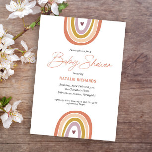 Invitación Rainbow Boho Rubor Peach Baby Shower
