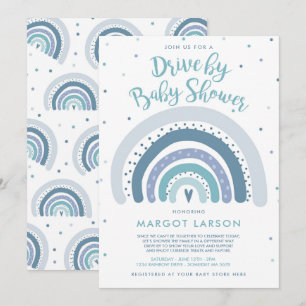 Invitación Rainbow Drive De Baby Shower Muerte Tonos Arcoiris