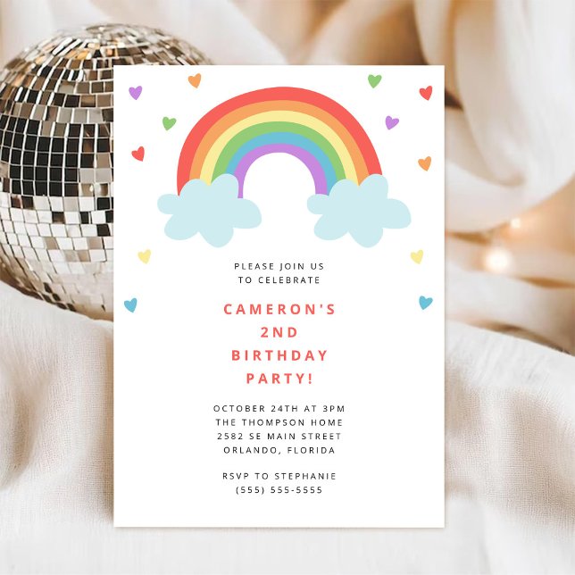 Invitación Rainbow Kids Birthday Invitation (Subido por el creador)