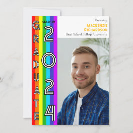 Invitación Rainbow LGBT Graduation Party Photo