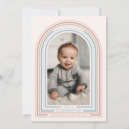 Invitación Rainbow Line Arch Birth Announcement