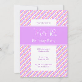 Invitación Rainbow Magnolia Morple Sweet 16th Birthday