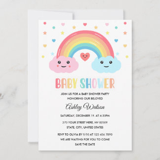 Invitación Rainbow Miracle Baby Shower