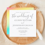 Invitación Rainbow Simple Chic Typography LGBTQ Gay Wedding<br><div class="desc">This simple gay wedding invitation is subtle and chic with elegant grey typography on the front and a beautiful rainbow fade on the back. Highlight your LGBTQ event with elegance and pride. Simply lovely lesbian wedding invites.</div>
