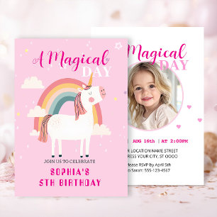 Invitación Rainbow Unicorn