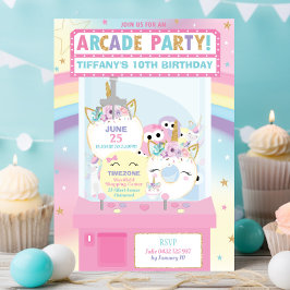 Invitación Rainbow Unicorn, Chica de la fiesta de cumpleaños 
