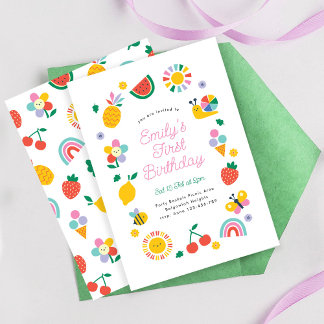 Invitación Rainbows Sunshine Party Invite, Summer Birthday